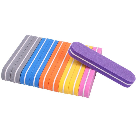 ColorBurst Mini Nail File Buffers | 50-Piece Double-Sided Sanding Blocks - 100/180 Grit