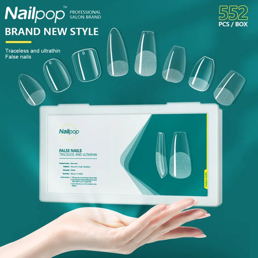 Nailpop 552pcs False Nails Press On Tips for Extension with Designs